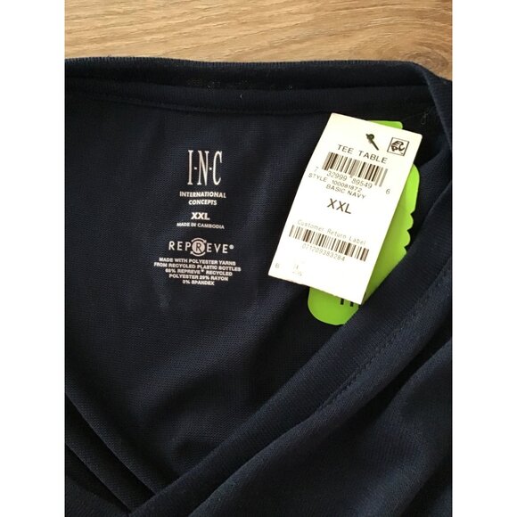 I.N.C.- MEN'S SHORT SLEEVE SOLID BLUE V-NECK T-SHIRT SIZE XX LARGE- NWT - Picture 3 of 6